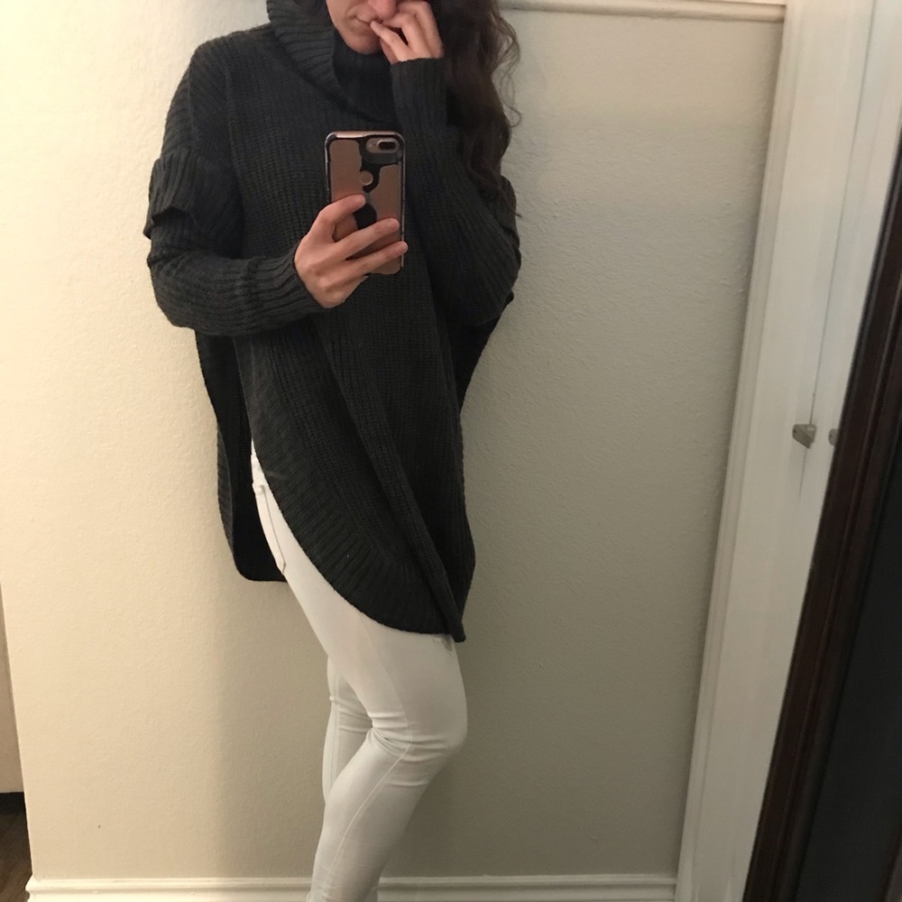 Gray tunic sweater